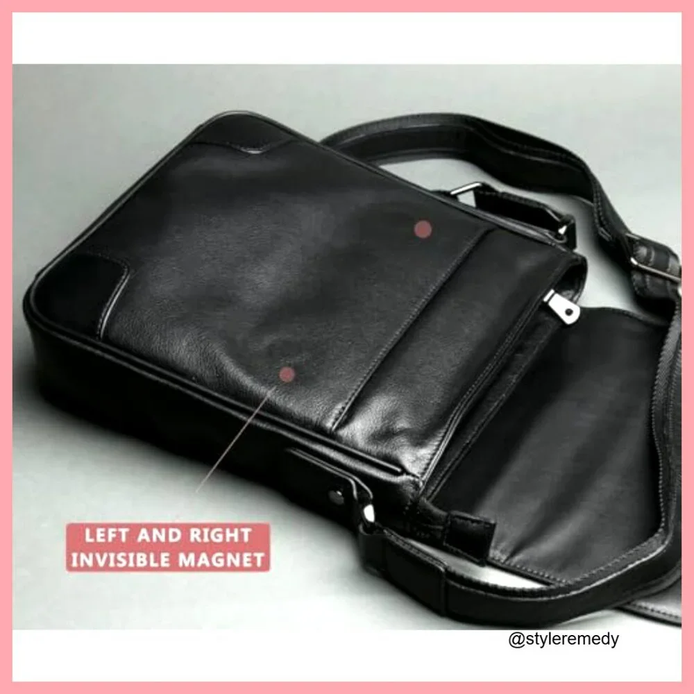 Full Grain Cowhide Messenger Bag for Tablets and Business Work